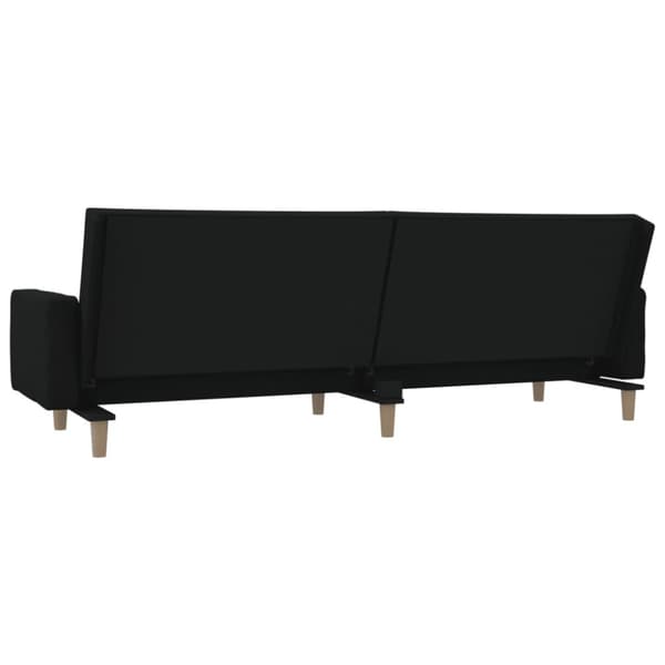 Bäddsoffa 2-sits med två kuddar svart tyg