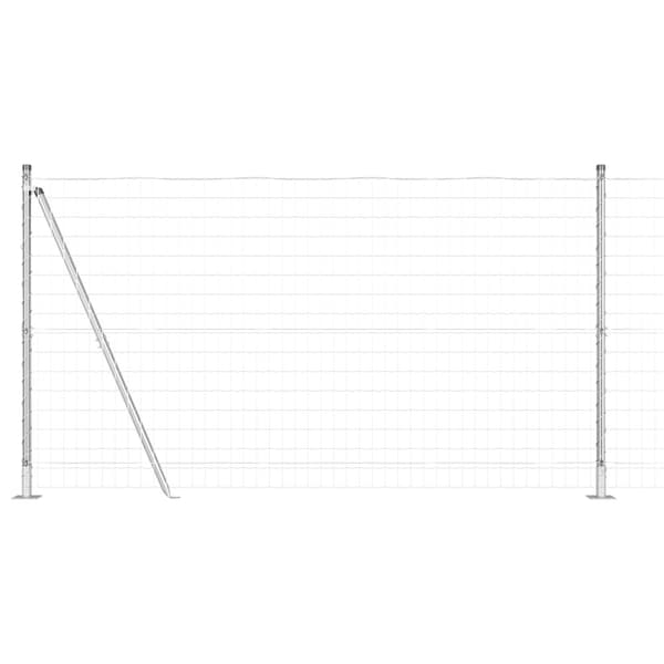 Stängsel med stolpe Silver 1,2 x 10 m Stål
