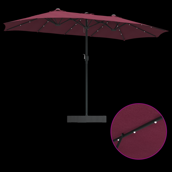 Trädgårdsparasol Bordeaux Röd 385 x 209 x 244 cm Polyester