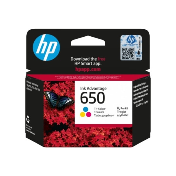 HP 650 - färg (cyan, magenta, gul) - original - Ink Advantage - bläckpatron