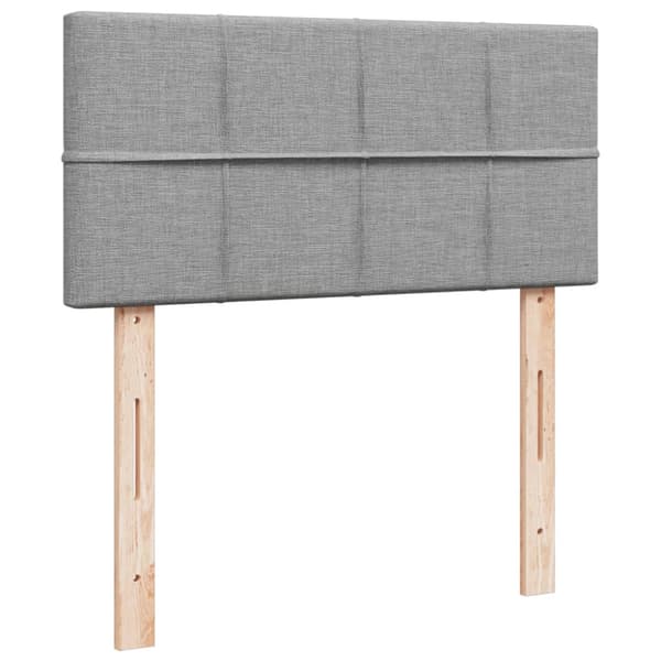 Ramsäng med madrass ljusgrå 80x200 cm tyg