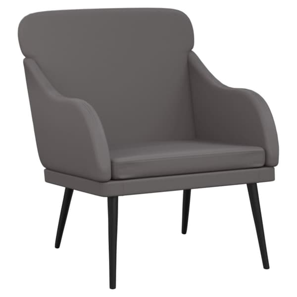 Fåtölj grå 63x76x80 cm konstläder
