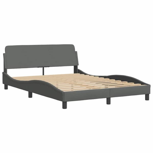 Bed Frame without Mattress Dark Grey 120x200 cm Fabric