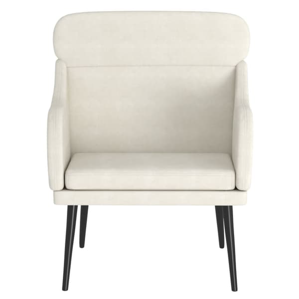 Fåtölj gräddvit 63x76x80 cm sammet