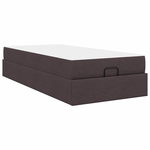 Sängram med madrass 2 pcs Tan tyg
