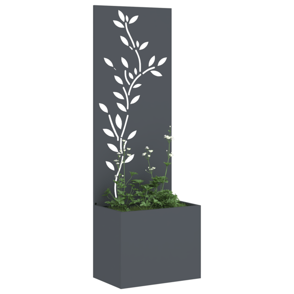 Trädgårds integritetsskärm Blommor Antracit 50 x 32 x 150 cm