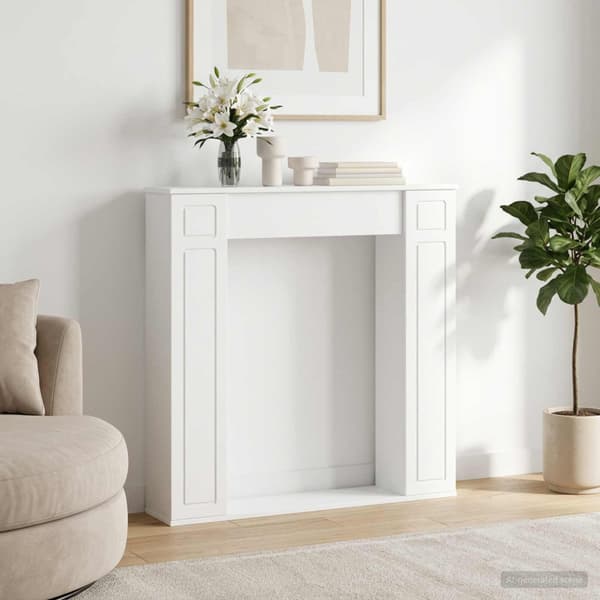 Eldstadsram Vit 100 x 20 x 100 cm Konstruerat trä