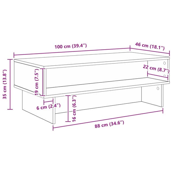 Kaffeebord Vit 100 x 46 x 35 cm Konstruerat trä