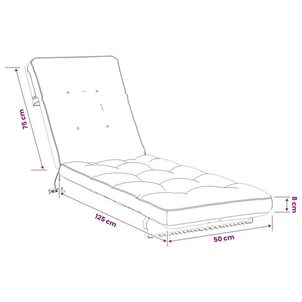 Solstol Kudde VIANEN 100% Polyester Gräddvit 200 x 50 x 8 cm