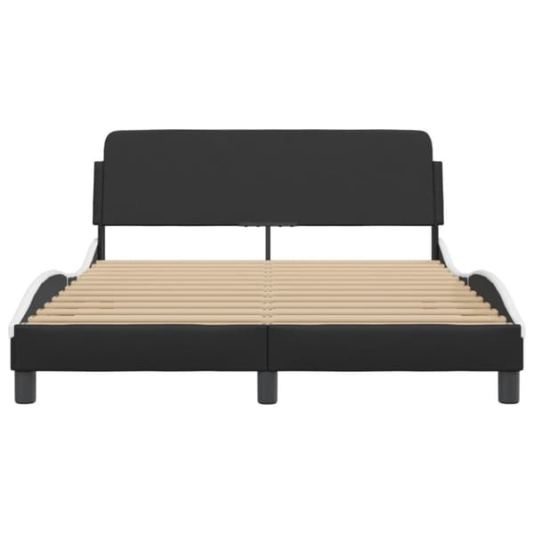 Bed Frame "Dover" Black&White 140x190 cm Faux Leather