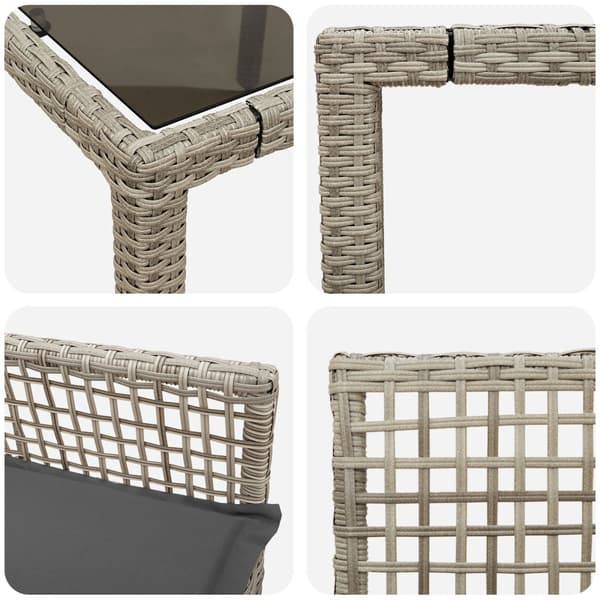 Trädgårdsmöbelset 5 pcs Ljusgrå konstrotting