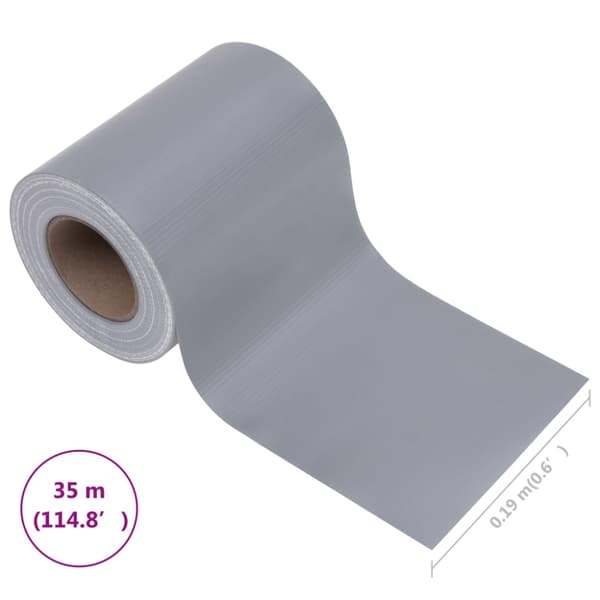 Insynsskydd för trädgården PVC 35x0,19 m matt ljusgrå