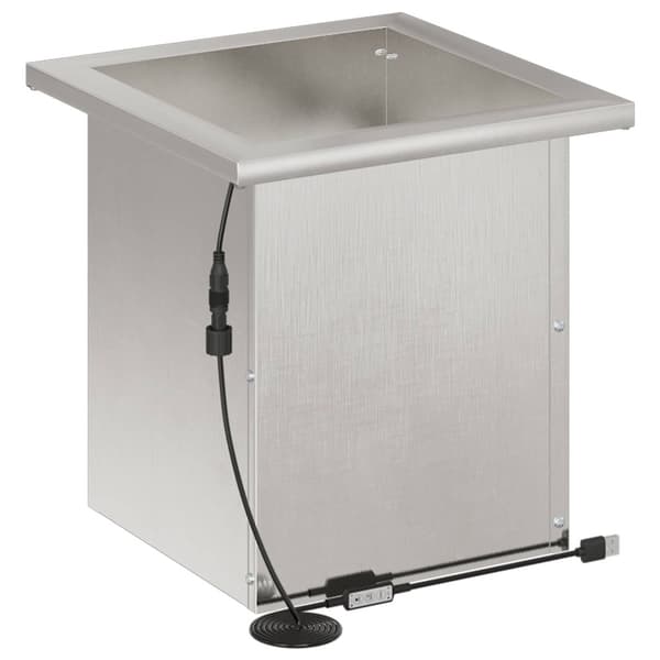 Odlingslåda med LED 2 st Silver 30 x 30 x 30 cm Rostfritt stål