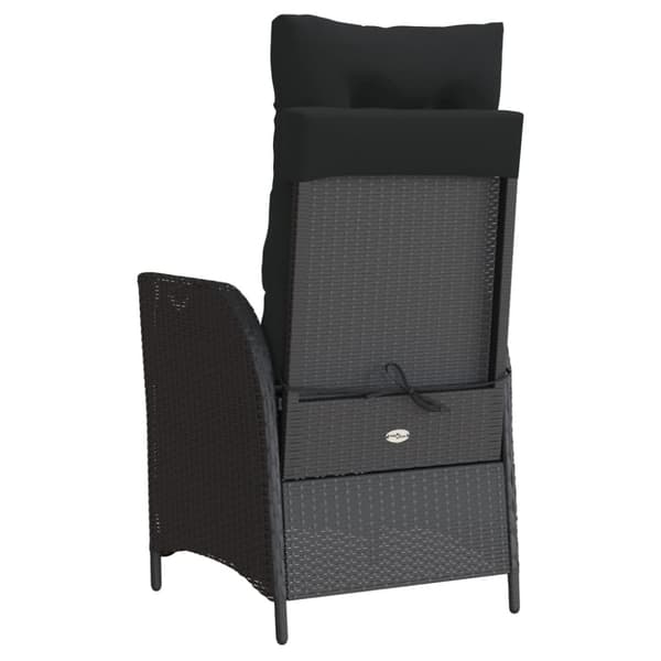 Caféset med dynor 3 delar svart konstrotting