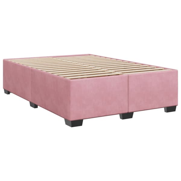 Ramsäng med madrass rosa 140x200 cm sammet