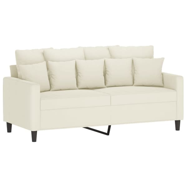 Soffa 2-sits gräddvit 140 cm sammet