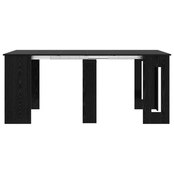 Matbord 180 x 85 x 75 cm Konstruerat trä Svart ek Rektangulär
