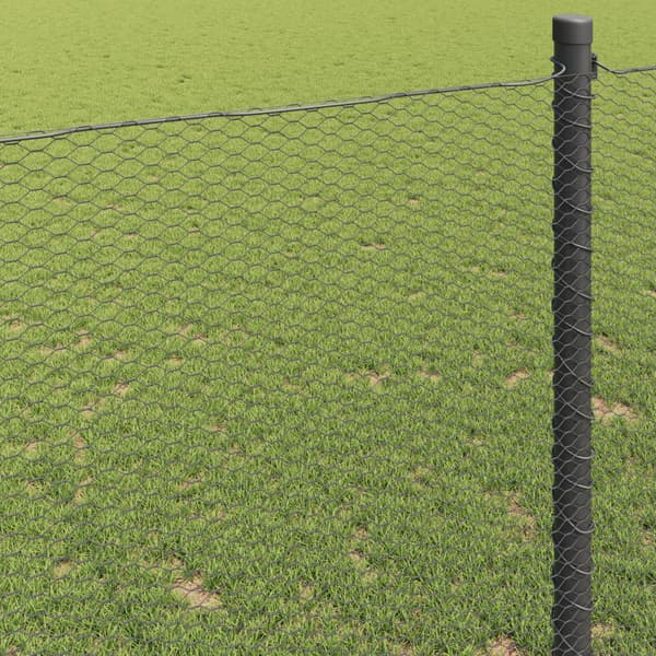 Hexagonstängsel Grå 1,4 x 10 m PVC