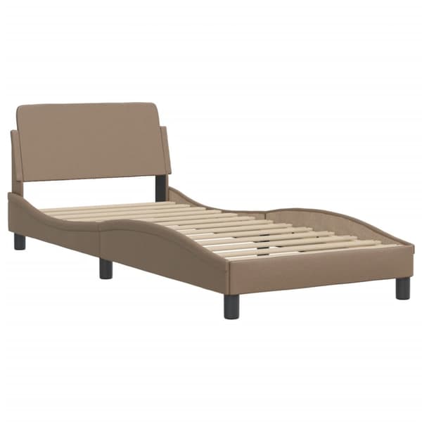 Bed Frame with LED without Mattress "Hvar" Cappuccino 90x190 cm