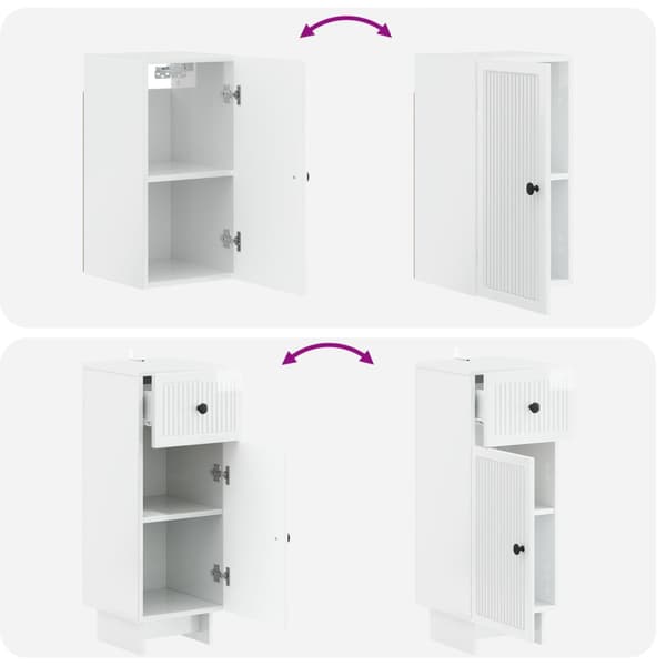 3-delars badrumsskåpsset EDE Vit högglans Konstruerat trä
