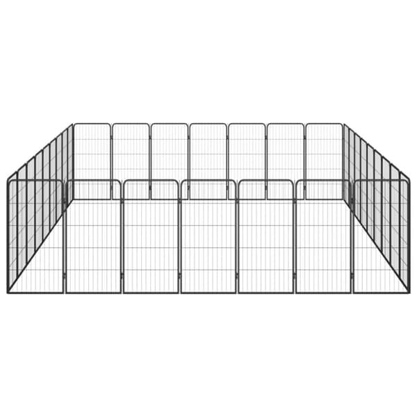 Hundbur 32 paneler svart 50x100 cm pulverlackerat stål