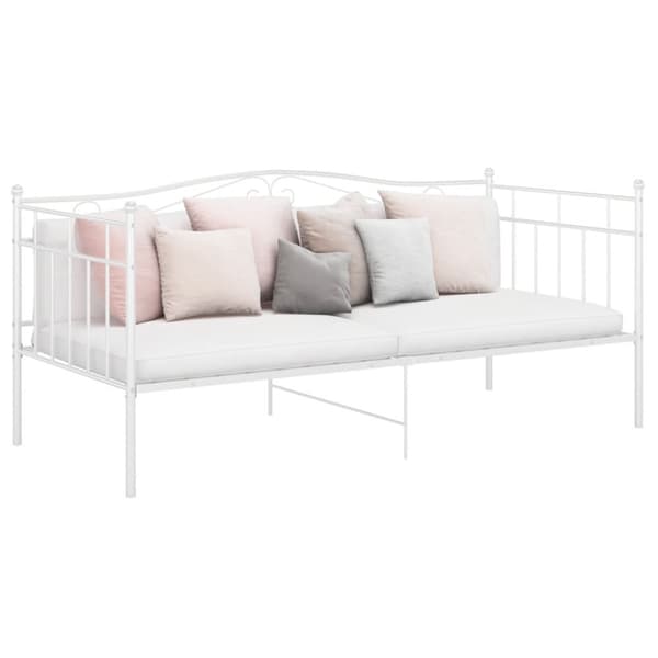 Sängram bäddsoffa vit metall 90x200 cm