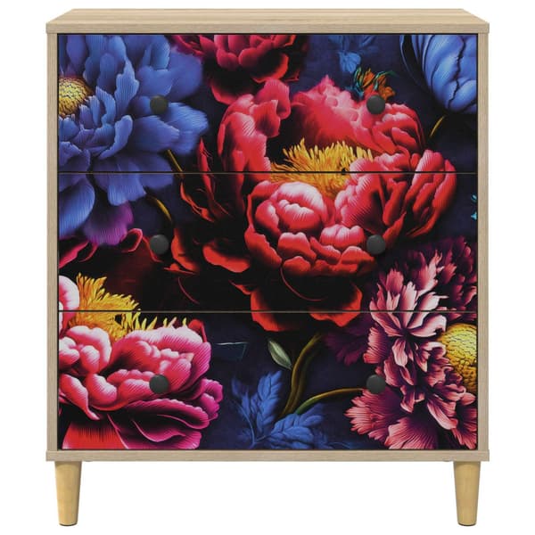 Kommode KIEL Mörk piontryck 66 x 36,5 x 75 cm Konstruerat trä