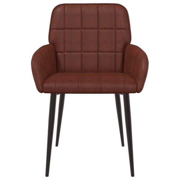 Matstolar 6 pcs Konstläder Skinande Brun 57 x 50 x 85 cm