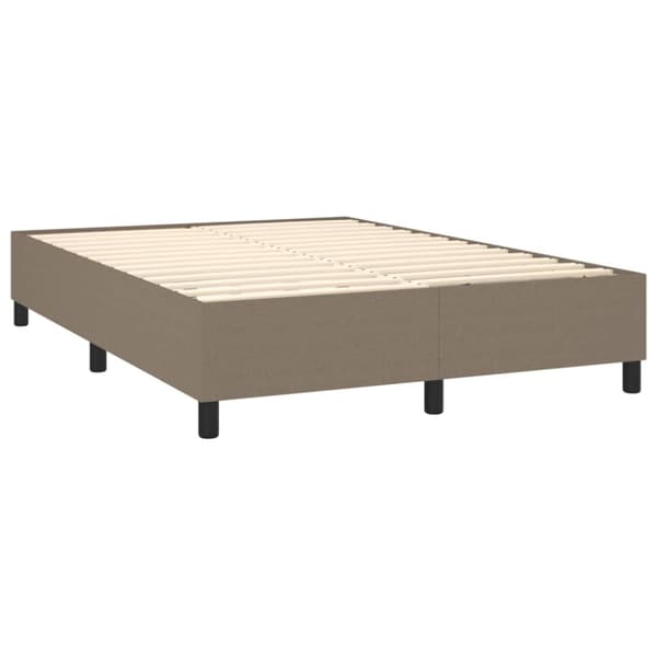 Ramsäng med madrass taupe 140x190 cm tyg