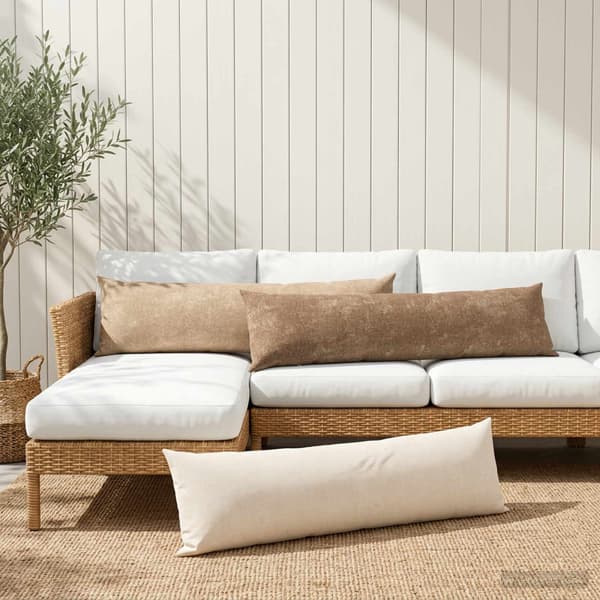 Kuddöverdrag 2 st HEERLEN Gräddvit 40 x 145 cm Chenilletyg