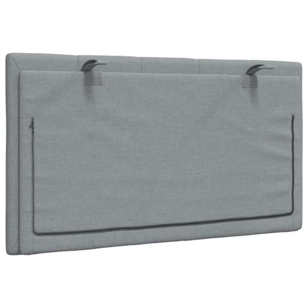Headboard Cushion "Hanko" Light Grey 90 cm Fabric