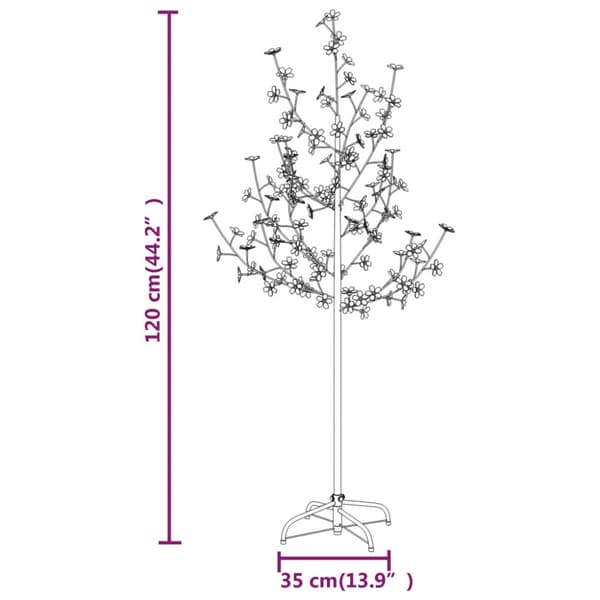 Körsbärsträd med LED varmvit 84 lysdioder 120 cm