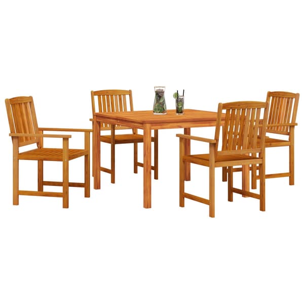 Trädgårdsmöbelset 5 pcs Brun Massivt Akaciaträ