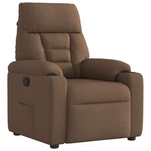 Reclinerfåtölj brun tyg