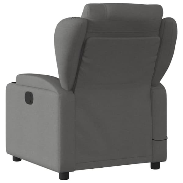 Massagefåtölj mörkgrå tyg
