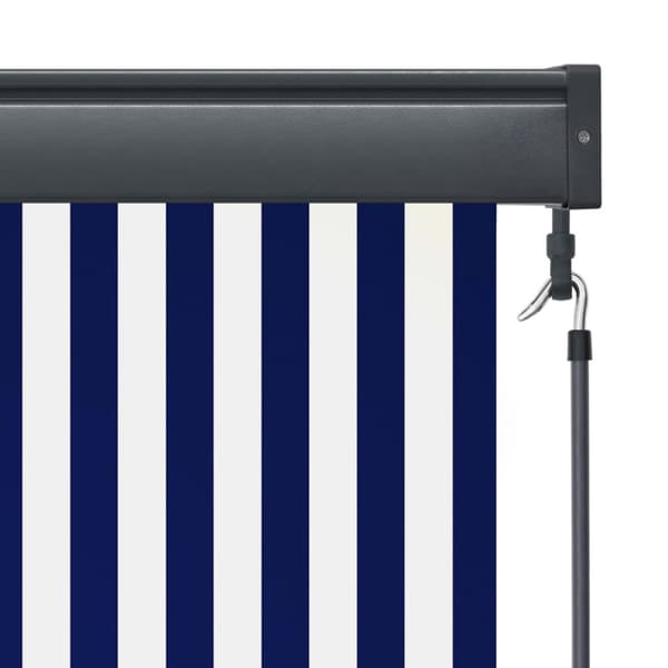 Rullgardin utomhus 100x250 cm blå och vit