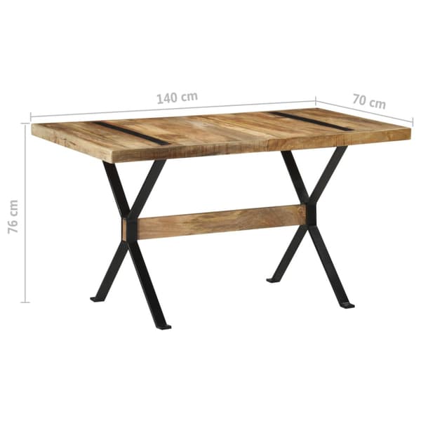 Matbord 140x70x76 cm grovt mangoträ