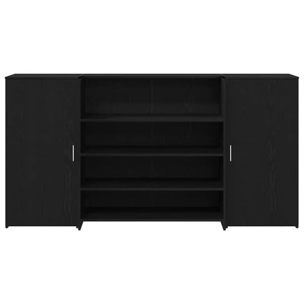 Receptionsdisk svart ek 200x50x103,5 cm konstruerat trä