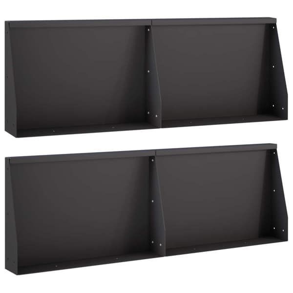 Stödvägg 4 st 60 x 12 x 30 cm Stål Svart