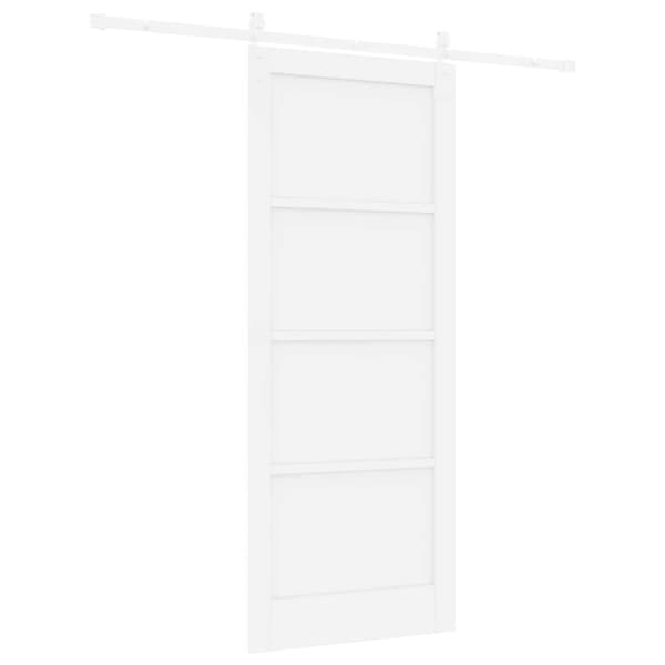 Skjutdörr 86 x 211 cm Konstruerat trä Vit