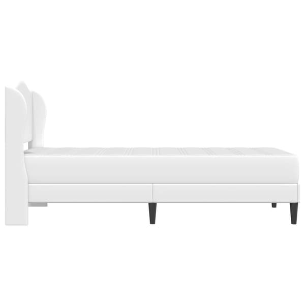 Sängram med huvudgavel Vit 100 x 200 cm Konstläder