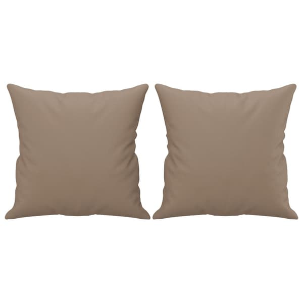 2-sits soffa med prydnadskuddar cappuccino 120 cm konstläder