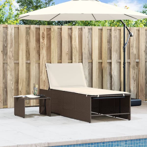 Solstolar 2 st med bord brun konstrotting