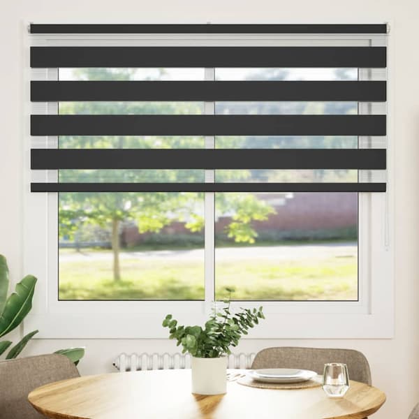 Rullgardin zebra svart 165x100 cm tyg bredd 160,9cm polyester