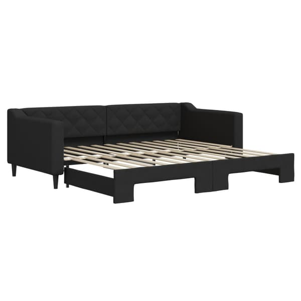 Dagbädd utdragbar svart 90x200 cm tyg