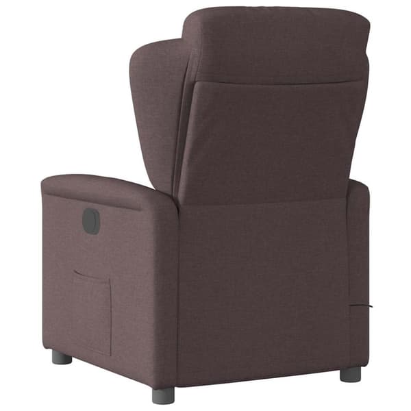 Elektrisk massagefåtölj mörkbrun tyg