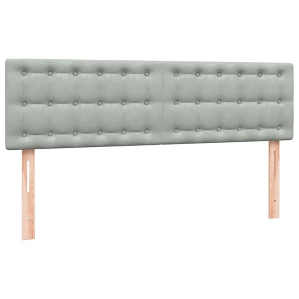 Ramsäng med madrass ljusgrå 160x220 cm sammet
