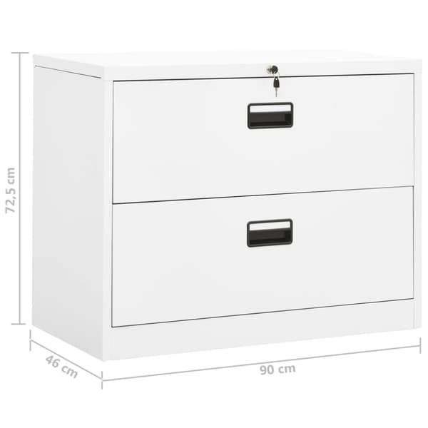 Dokumentskåp vit 90x46x72,5 cm stål