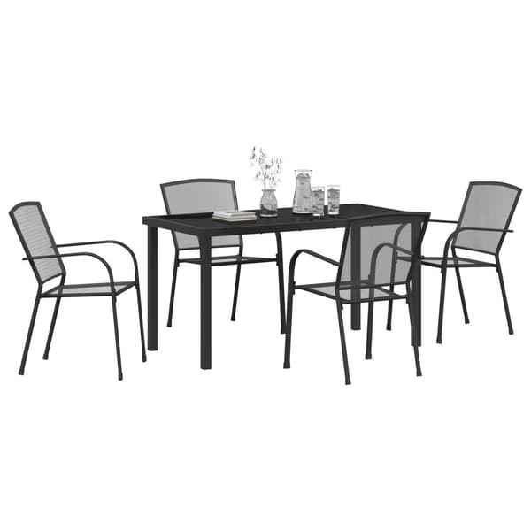 Trädgårdsmöbelset 5 pcs Antracit Pulverlackerat stål