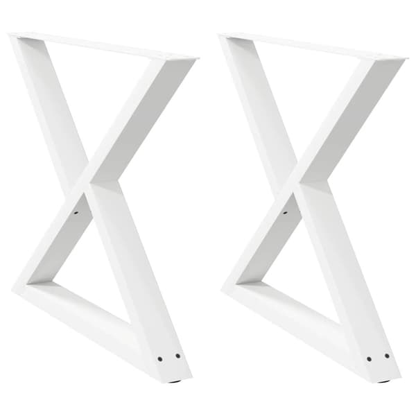Matbordsben 2 st vita 90x(72-73,3) cm stål